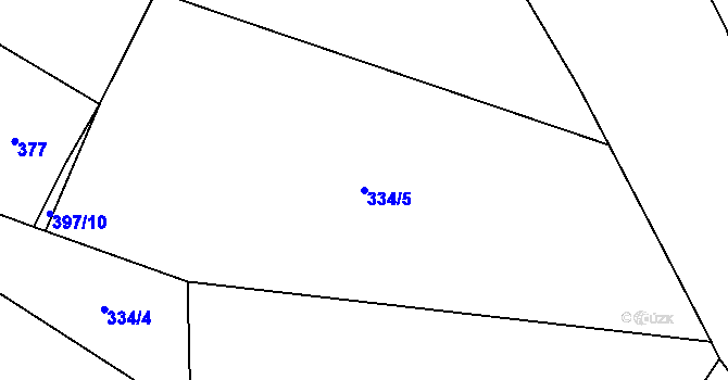 Parcela st. 334/5 v KÚ Tis u Blatna, Katastrální mapa