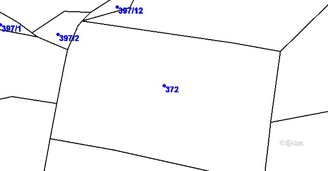 Parcela st. 372 v KÚ Tis u Blatna, Katastrální mapa