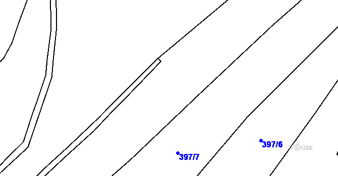 Parcela st. 397/8 v KÚ Tis u Blatna, Katastrální mapa