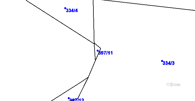 Parcela st. 397/11 v KÚ Tis u Blatna, Katastrální mapa
