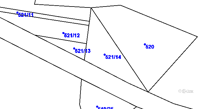 Parcela st. 521/14 v KÚ Tis u Blatna, Katastrální mapa