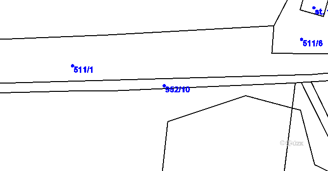 Parcela st. 952/10 v KÚ Tis u Blatna, Katastrální mapa