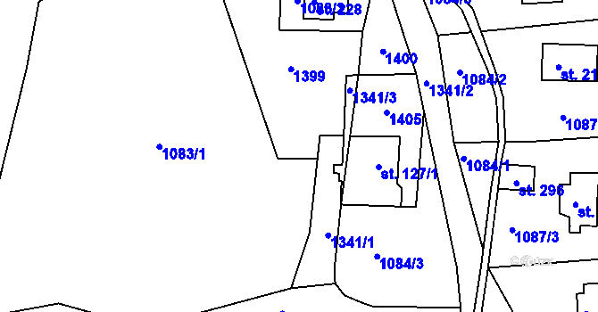 Parcela st. 128 v KÚ Ostrov u Tisé, Katastrální mapa