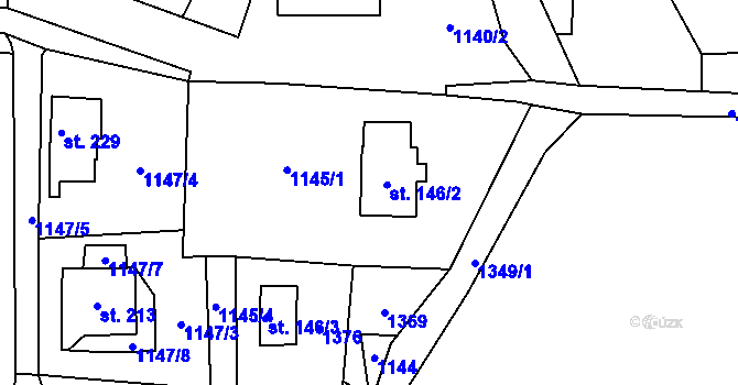 Parcela st. 146/2 v KÚ Ostrov u Tisé, Katastrální mapa