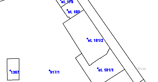 Parcela st. 181/2 v KÚ Ostrov u Tisé, Katastrální mapa