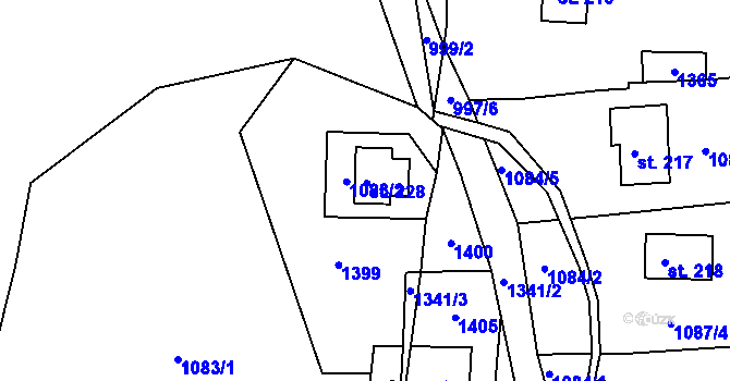 Parcela st. 228 v KÚ Ostrov u Tisé, Katastrální mapa