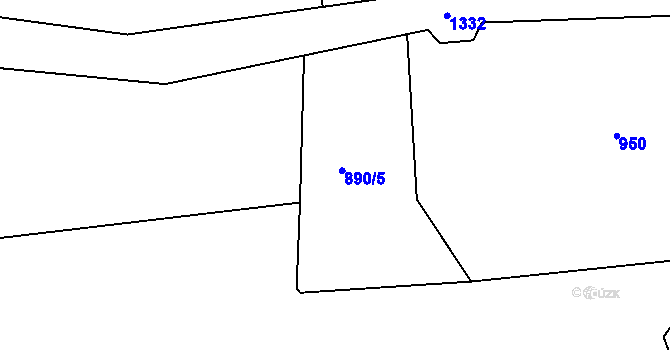 Parcela st. 890/5 v KÚ Ostrov u Tisé, Katastrální mapa