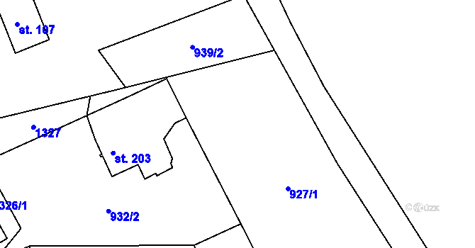 Parcela st. 932/1 v KÚ Ostrov u Tisé, Katastrální mapa