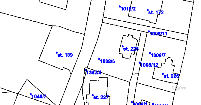 Parcela st. 1008/6 v KÚ Ostrov u Tisé, Katastrální mapa