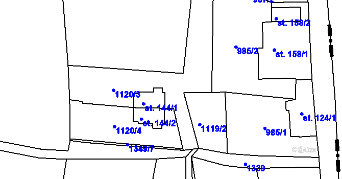 Parcela st. 1361/3 v KÚ Ostrov u Tisé, Katastrální mapa