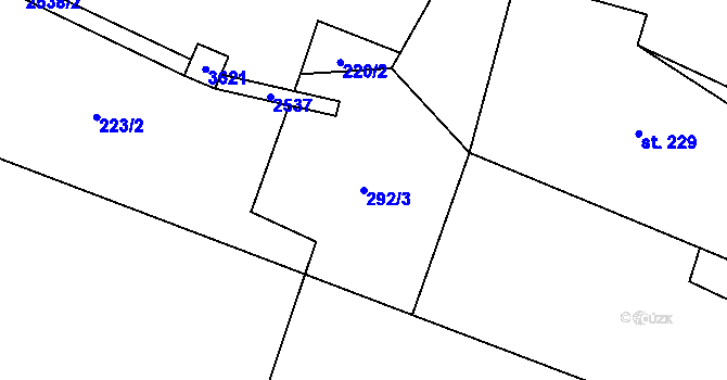 Parcela st. 292/3 v KÚ Tisá, Katastrální mapa