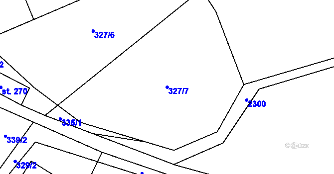 Parcela st. 327/7 v KÚ Tisá, Katastrální mapa