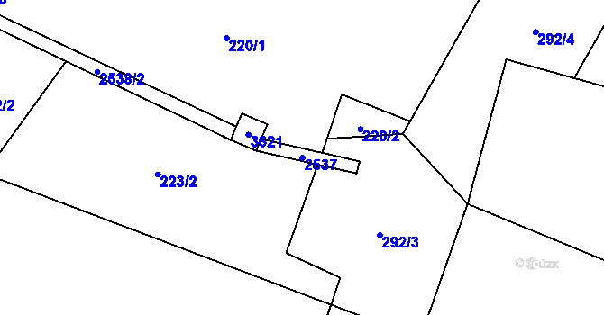 Parcela st. 2537 v KÚ Tisá, Katastrální mapa