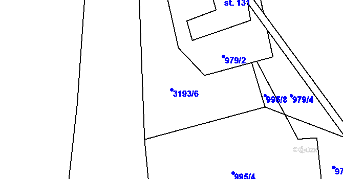Parcela st. 3193/6 v KÚ Tisá, Katastrální mapa