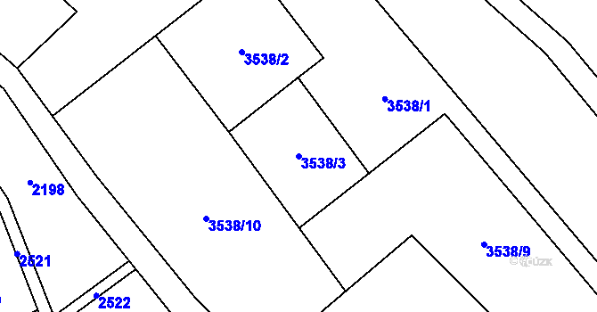 Parcela st. 3538/3 v KÚ Tisá, Katastrální mapa