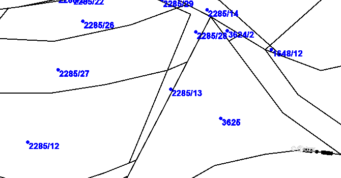 Parcela st. 2285/13 v KÚ Tisá, Katastrální mapa