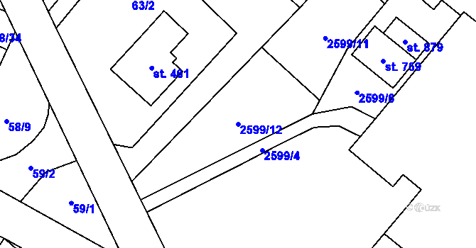 Parcela st. 2599/12 v KÚ Tisá, Katastrální mapa