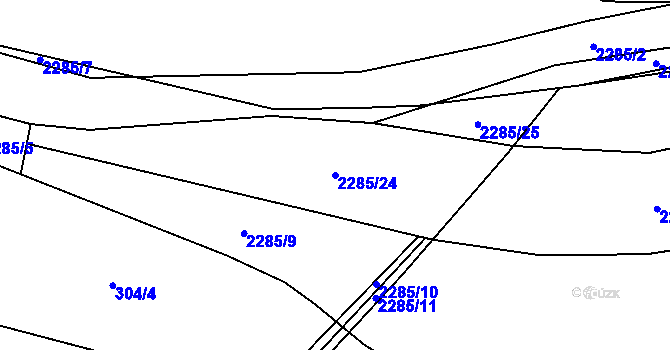 Parcela st. 2285/24 v KÚ Tisá, Katastrální mapa