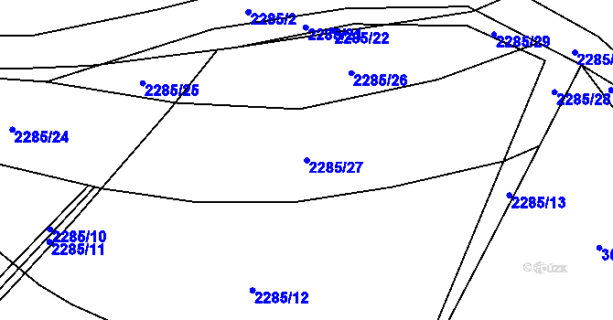 Parcela st. 2285/27 v KÚ Tisá, Katastrální mapa