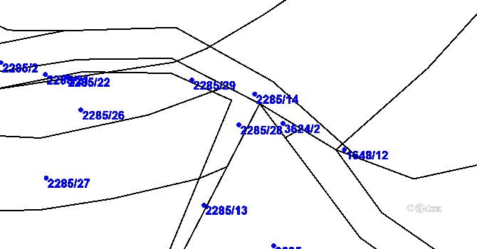 Parcela st. 2285/28 v KÚ Tisá, Katastrální mapa