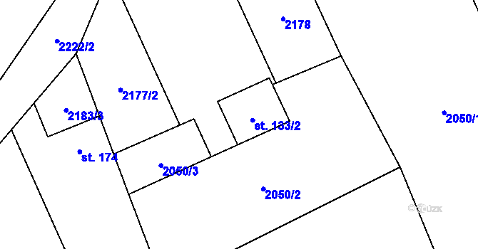 Parcela st. 133/2 v KÚ Tísek, Katastrální mapa