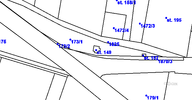 Parcela st. 149 v KÚ Tísek, Katastrální mapa