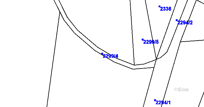 Parcela st. 2299/4 v KÚ Tísek, Katastrální mapa