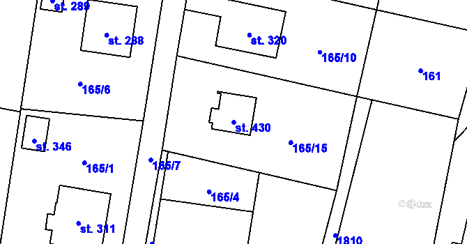 Parcela st. 430 v KÚ Tísek, Katastrální mapa