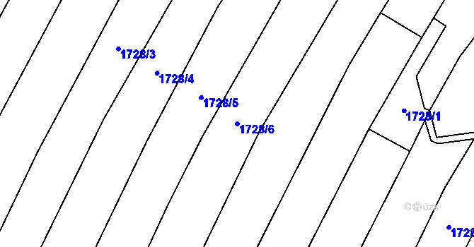 Parcela st. 1728/6 v KÚ Tísek, Katastrální mapa