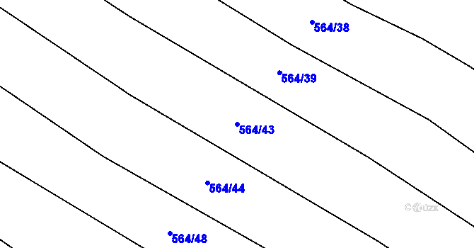 Parcela st. 564/43 v KÚ Tísek, Katastrální mapa