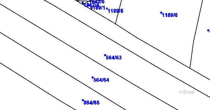 Parcela st. 564/63 v KÚ Tísek, Katastrální mapa