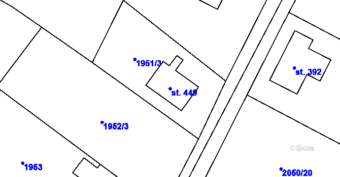 Parcela st. 449 v KÚ Tísek, Katastrální mapa