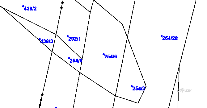 Parcela st. 254/6 v KÚ Tisem, Katastrální mapa