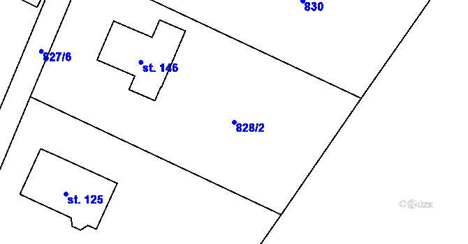 Parcela st. 828/2 v KÚ Tisem, Katastrální mapa