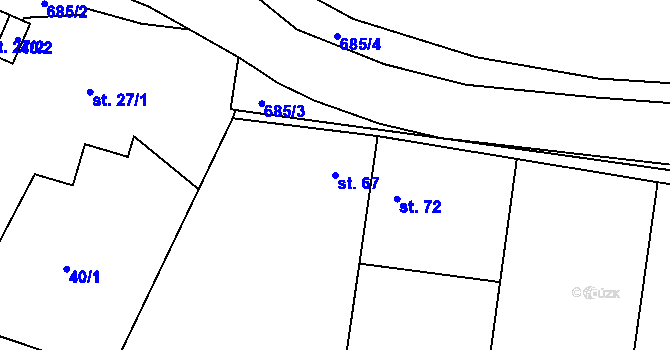 Parcela st. 67 v KÚ Limuzy, Katastrální mapa