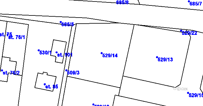 Parcela st. 529/14 v KÚ Limuzy, Katastrální mapa