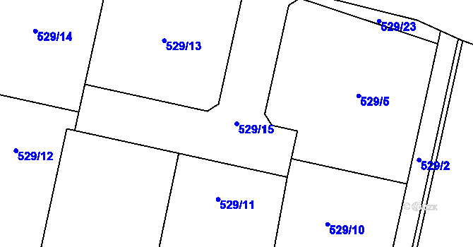 Parcela st. 529/15 v KÚ Limuzy, Katastrální mapa