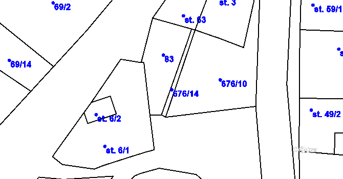 Parcela st. 676/14 v KÚ Limuzy, Katastrální mapa