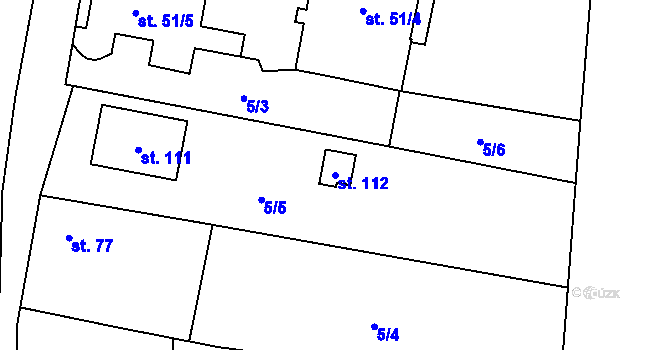 Parcela st. 112 v KÚ Limuzy, Katastrální mapa