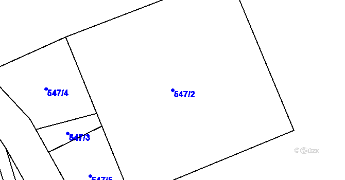 Parcela st. 547/2 v KÚ Tismice, Katastrální mapa