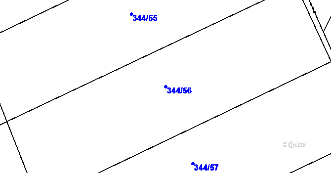Parcela st. 344/56 v KÚ Tismice, Katastrální mapa