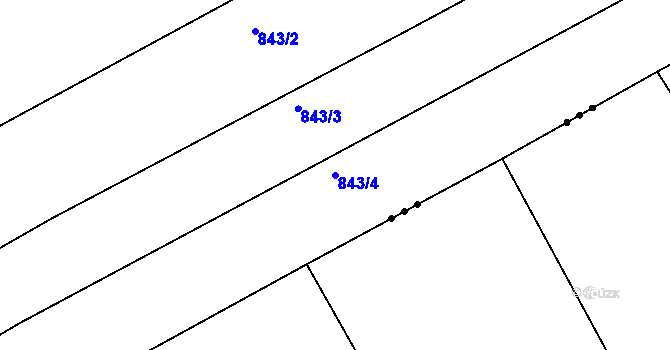 Parcela st. 843/4 v KÚ Tismice, Katastrální mapa