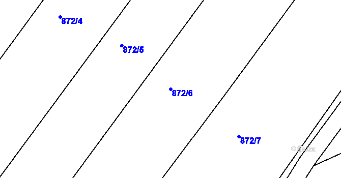 Parcela st. 872/6 v KÚ Tismice, Katastrální mapa
