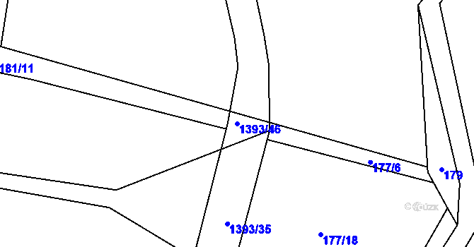 Parcela st. 1393/46 v KÚ Tismice, Katastrální mapa