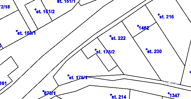 Parcela st. 175/2 v KÚ Vrátkov, Katastrální mapa