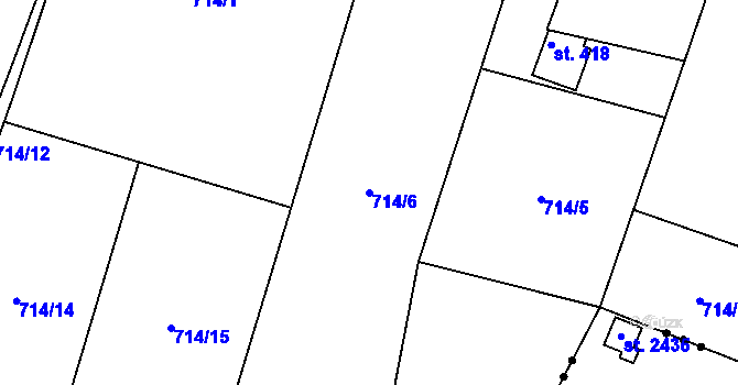 Parcela st. 714/6 v KÚ Vrátkov, Katastrální mapa