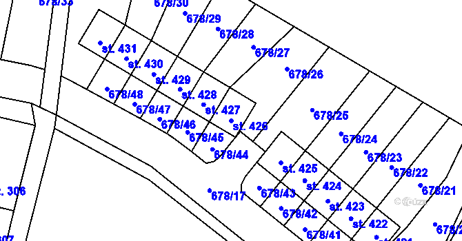 Parcela st. 426 v KÚ Vrátkov, Katastrální mapa