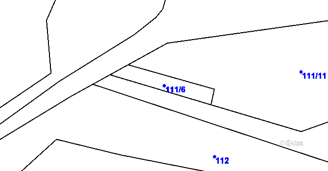 Parcela st. 111/6 v KÚ Tisov, Katastrální mapa
