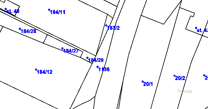 Parcela st. 402/2 v KÚ Tisov, Katastrální mapa