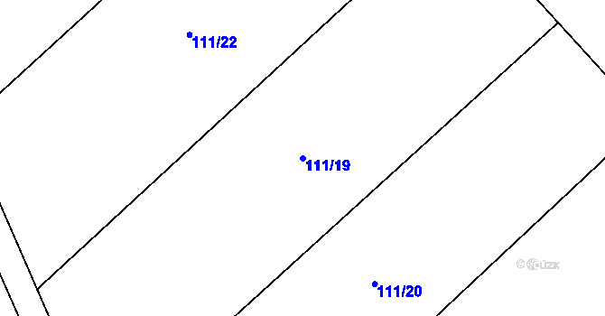 Parcela st. 111/19 v KÚ Tisov, Katastrální mapa